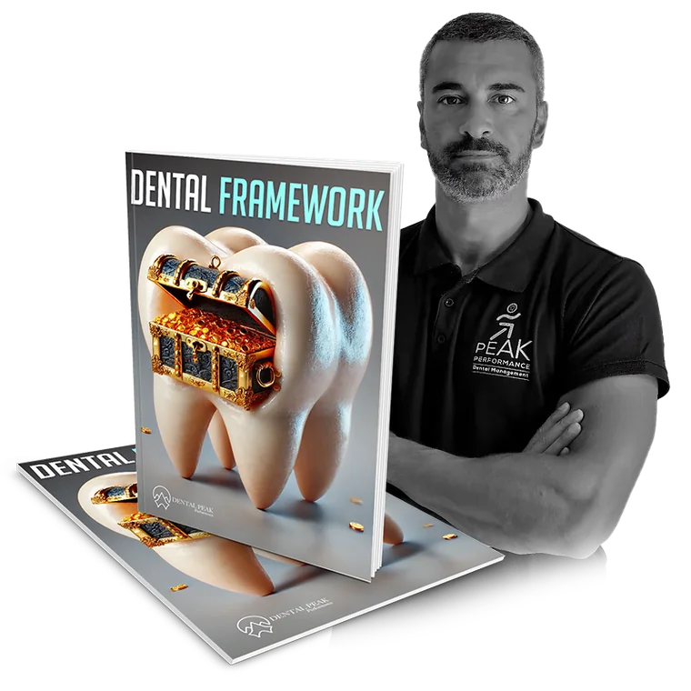 Anteprima del PDF “Dental Framework” e foto di Marco, fondatore di Peak Performance Dental Management